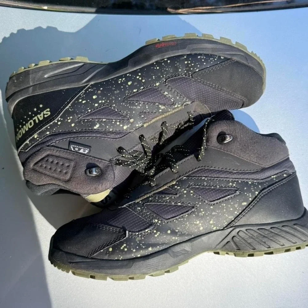 Salomon Outway Mid CSWP Youth Size 6 mid rise waterproof hiking trail granola